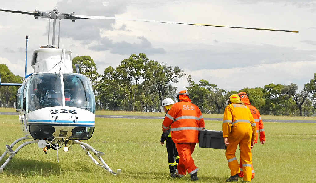 Volunteers practise air operations drills during the training.